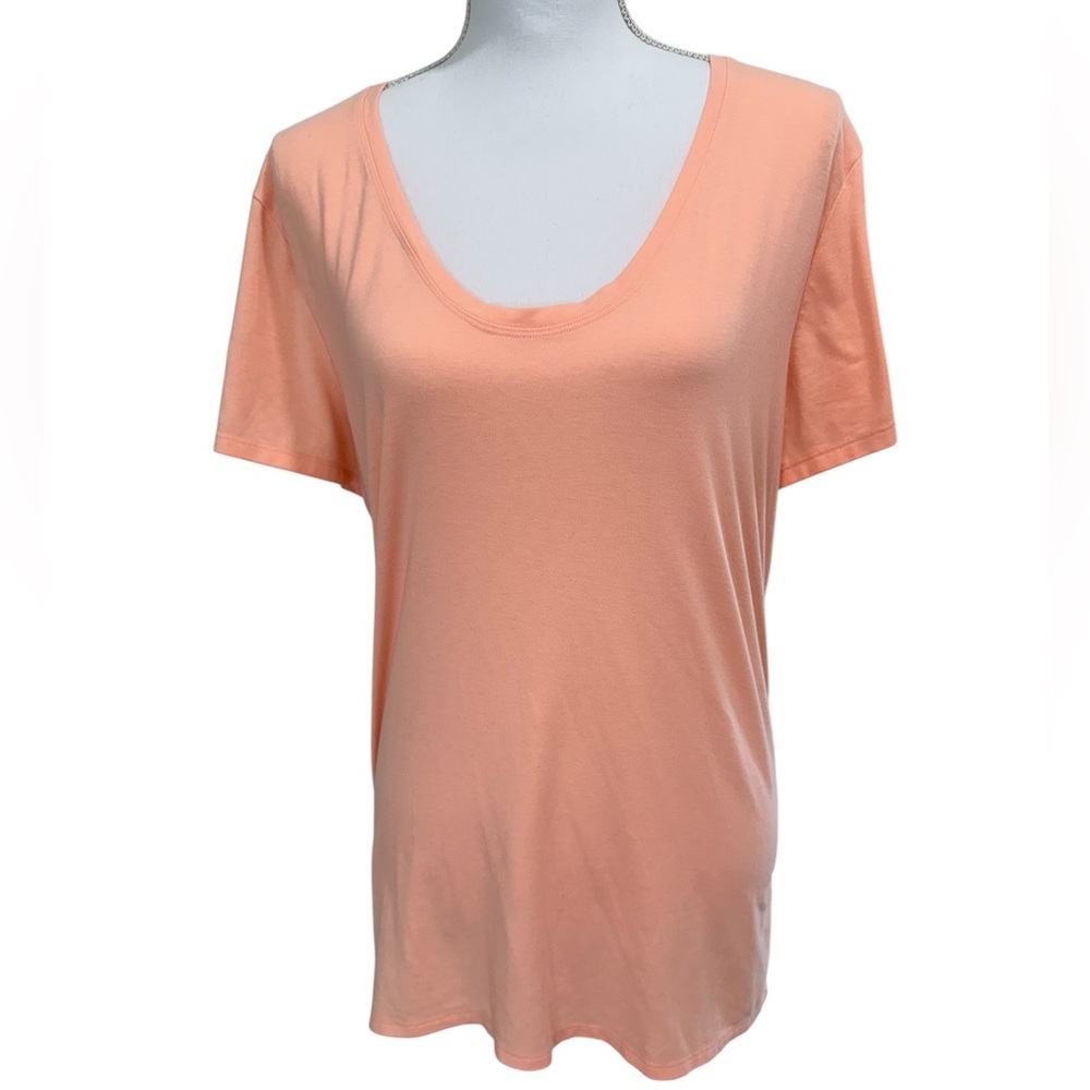 Athleta Scoop Neck Short Sleeve Tee in Soft Peach size 1x